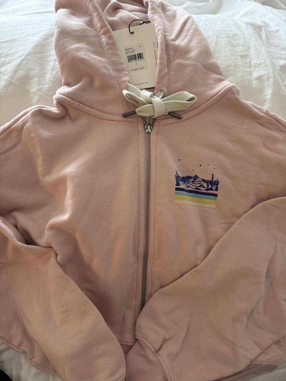 Spiritual Gangster NWT Light Pink Full-Zip Desert Hoodie, US Women’s S